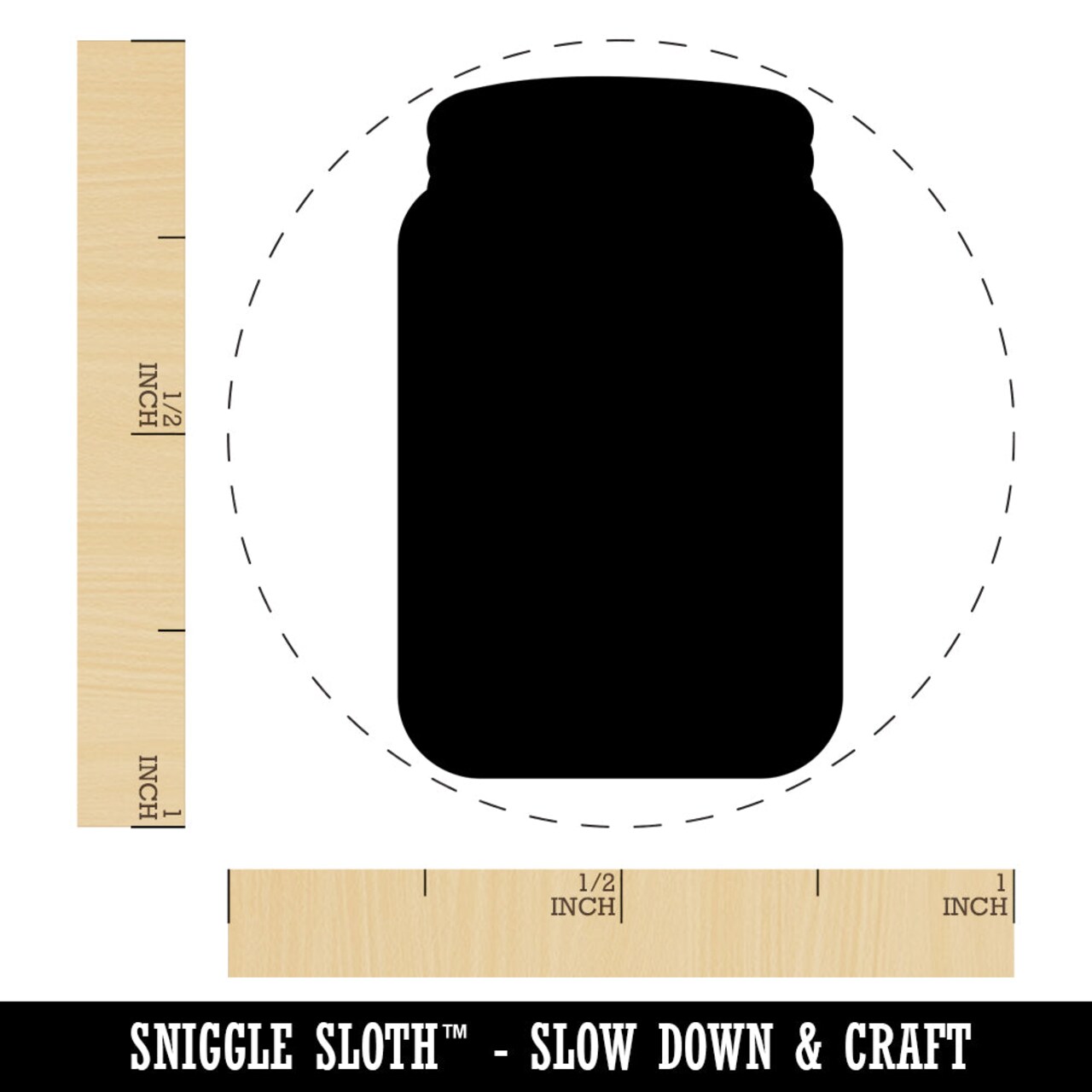 Mason Jar Solid Self-Inking Rubber Stamp for Stamping Crafting Planners
